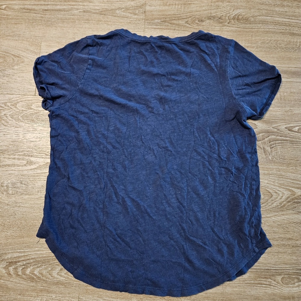 Polo Ralph Lauren Womens Large Blue V Neck Pony Logo Short Sleeve Tee Shirt - Picture 8 of 8
